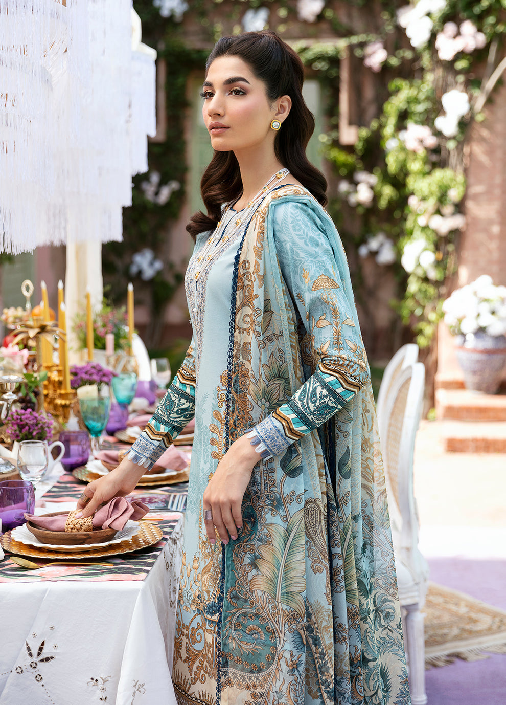 Gulaal | Summer Glow Lawn 24 | AMAYRAH (GL-L-24V3-02) - Designer Dress with Intricate embroidery and embellishments. Shop elegent wedding dress at Maria Faisal.