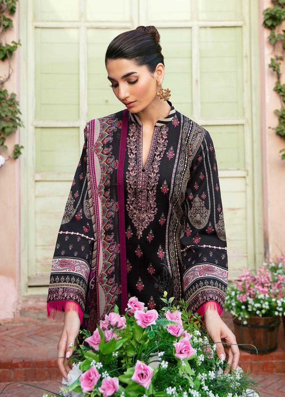 Gulaal | Summer Glow Lawn 24 | ANDREA (GL-L-24V3-06) - Designer Dress with Intricate embroidery and embellishments. Shop elegent wedding dress at Maria Faisal.