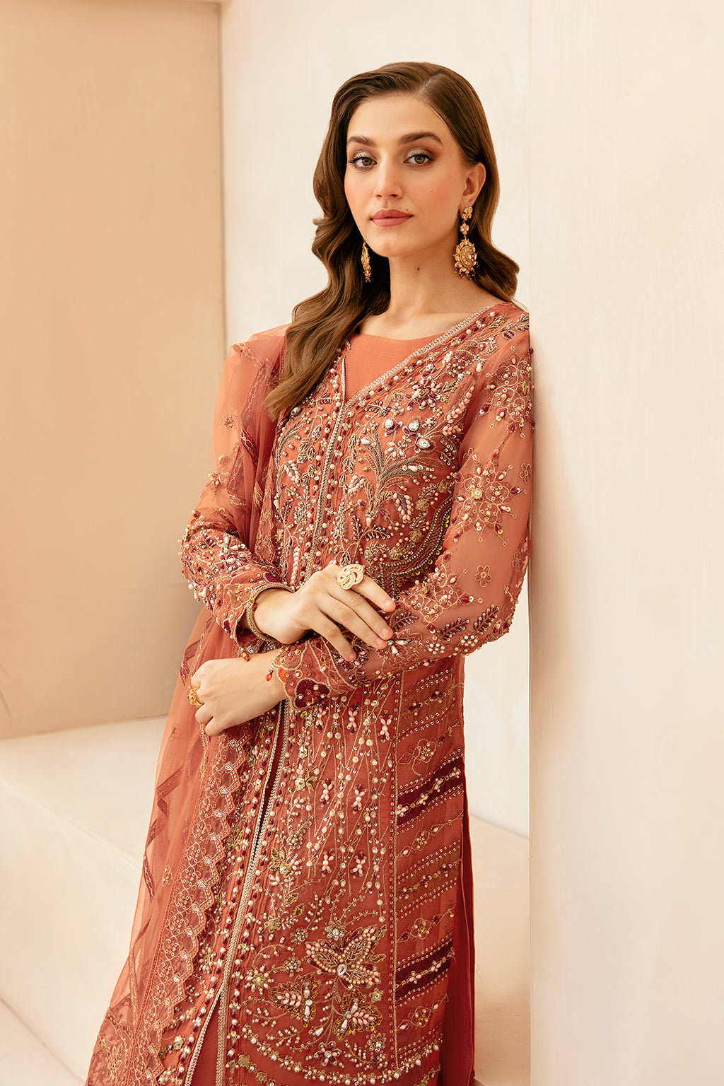Ramsha | Luxury Wedding Collection | HB-402 - Designer Dress with Intricate embroidery and embellishments. Shop elegent wedding dress at Maria Faisal.