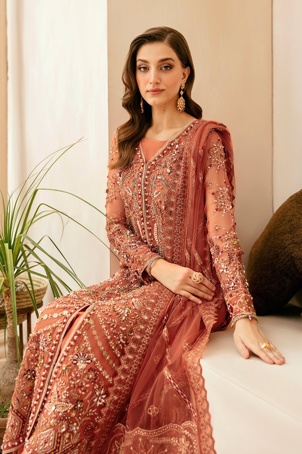 Ramsha | Luxury Wedding Collection | HB-402 - Designer Dress with Intricate embroidery and embellishments. Shop elegent wedding dress at Maria Faisal.