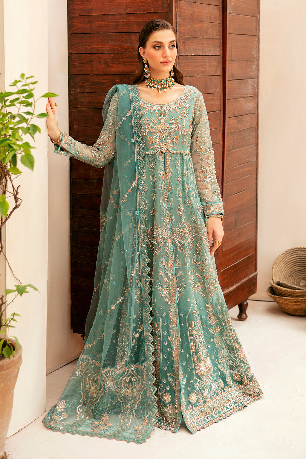 Ramsha | Luxury Wedding Collection | HA-403 - Designer Dress with Intricate embroidery and embellishments. Shop elegent wedding dress at Maria Faisal.