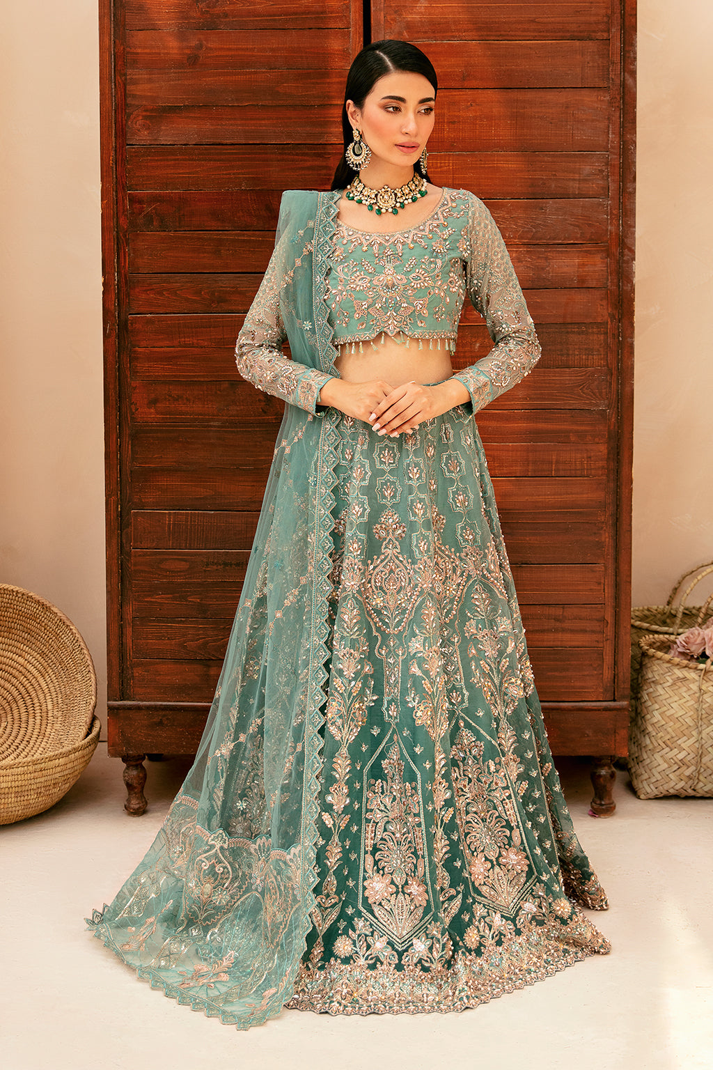 Ramsha | Luxury Wedding Collection | HA-403 - Designer Dress with Intricate embroidery and embellishments. Shop elegent wedding dress at Maria Faisal.