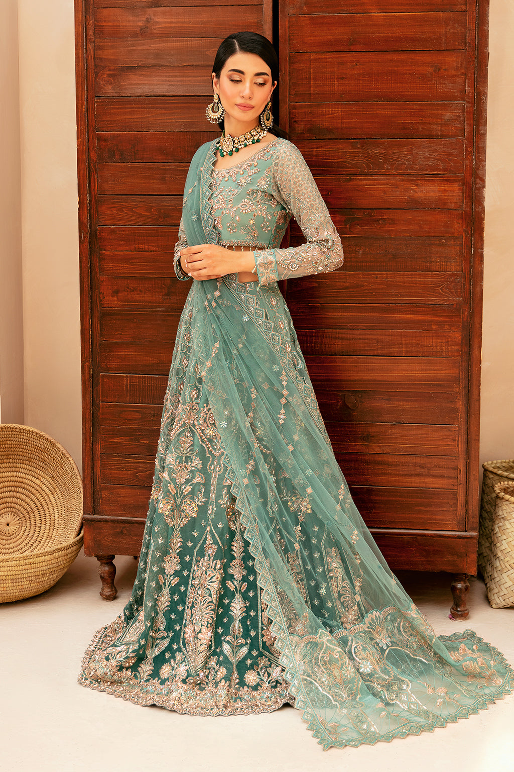 Ramsha | Luxury Wedding Collection | HA-403 - Designer Dress with Intricate embroidery and embellishments. Shop elegent wedding dress at Maria Faisal.