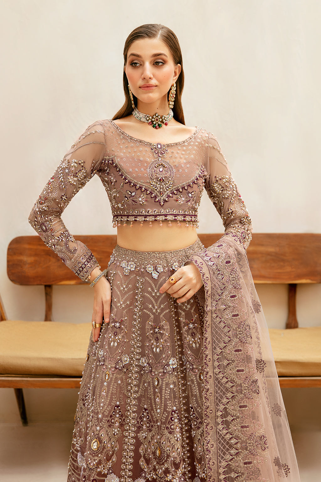 Ramsha | Luxury Wedding Collection | HA-401 - Designer Dress with Intricate embroidery and embellishments. Shop elegent wedding dress at Maria Faisal.