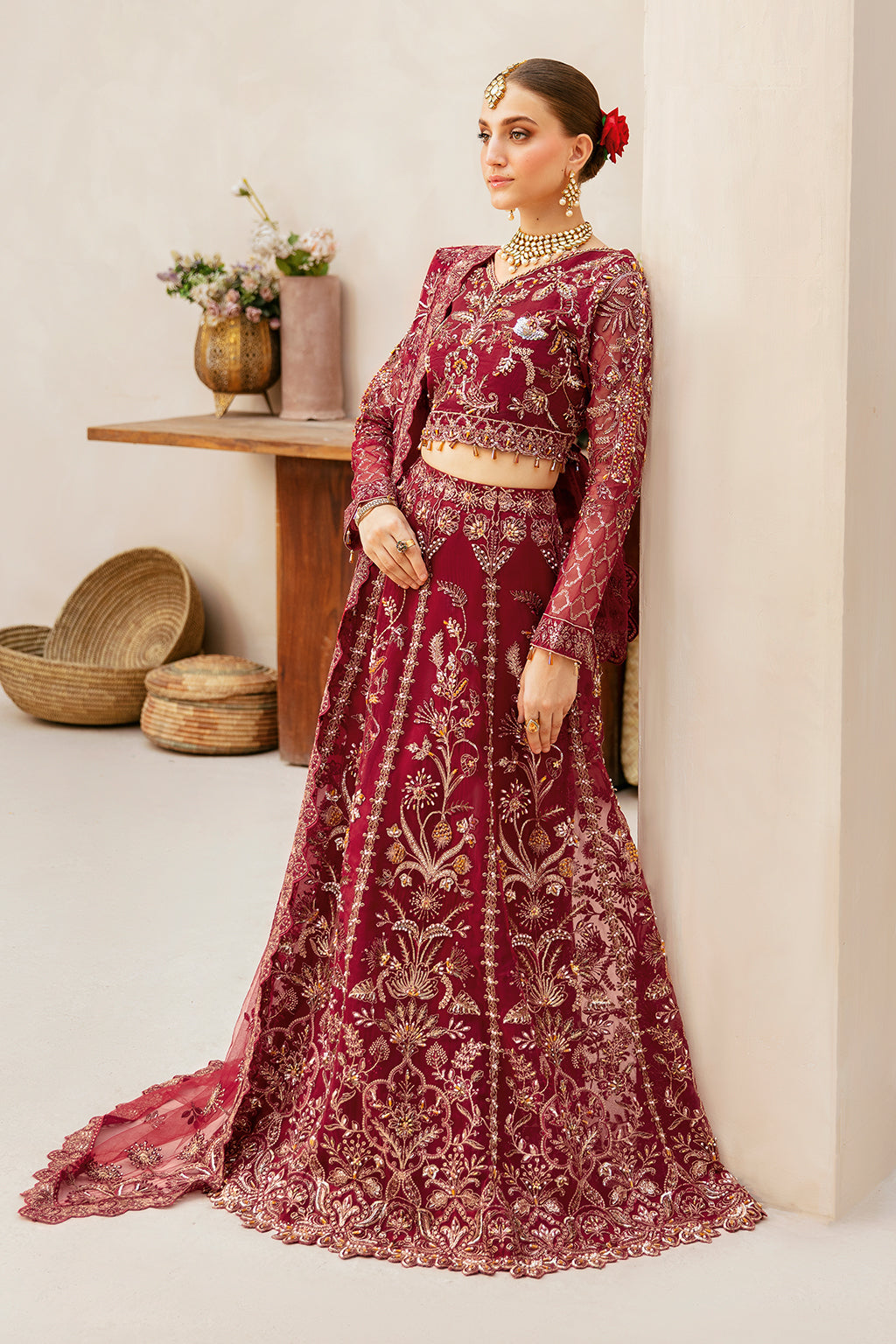 Ramsha | Luxury Wedding Collection | HA-404 - Designer Dress with Intricate embroidery and embellishments. Shop elegent wedding dress at Maria Faisal.