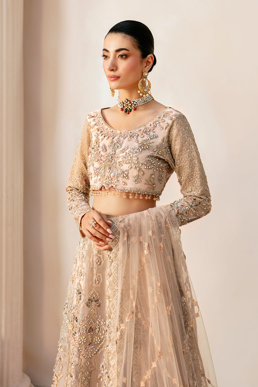 Ramsha | Luxury Wedding Collection | HB-403 - Designer Dress with Intricate embroidery and embellishments. Shop elegent wedding dress at Maria Faisal.