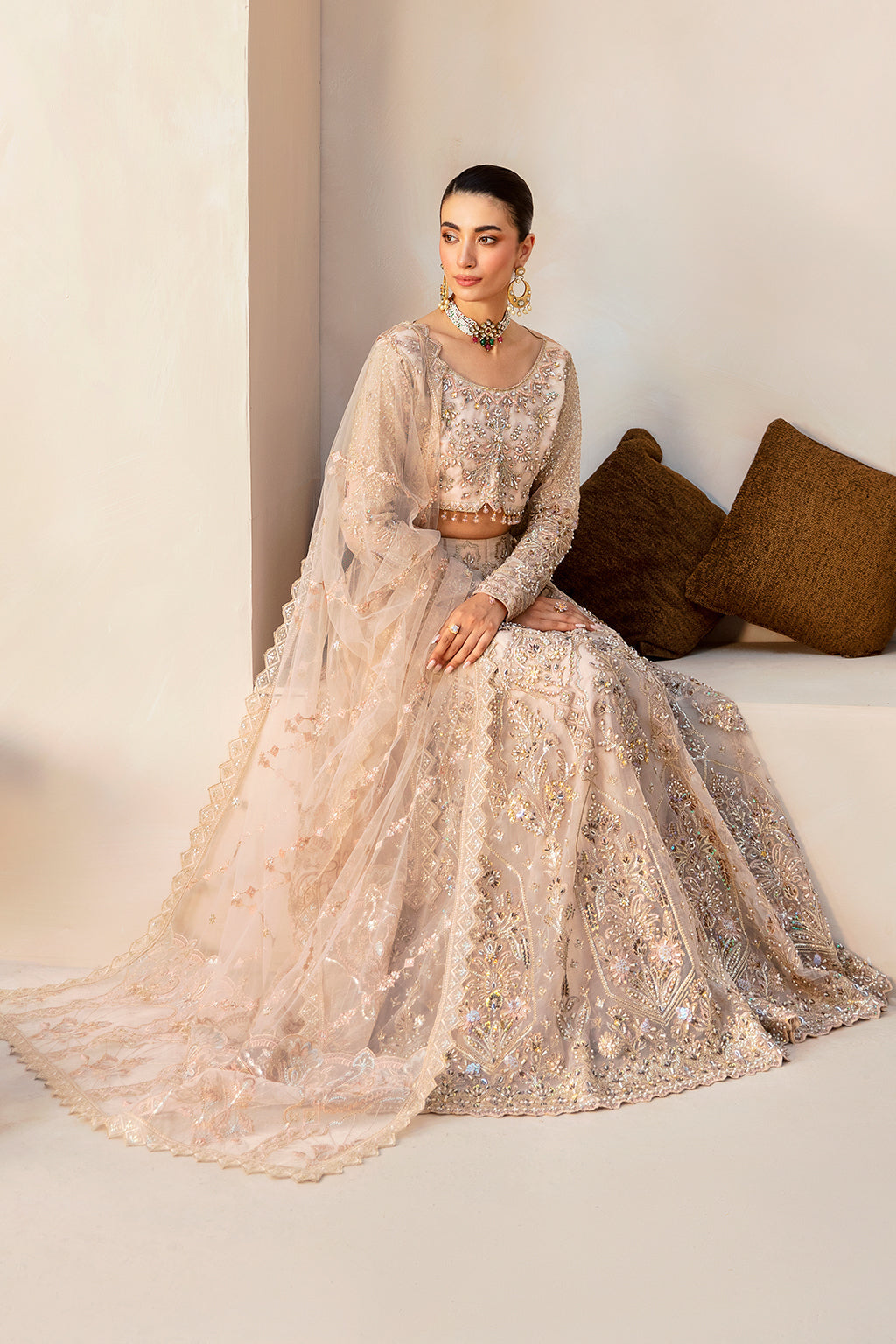 Ramsha | Luxury Wedding Collection | HB-403 - Designer Dress with Intricate embroidery and embellishments. Shop elegent wedding dress at Maria Faisal.