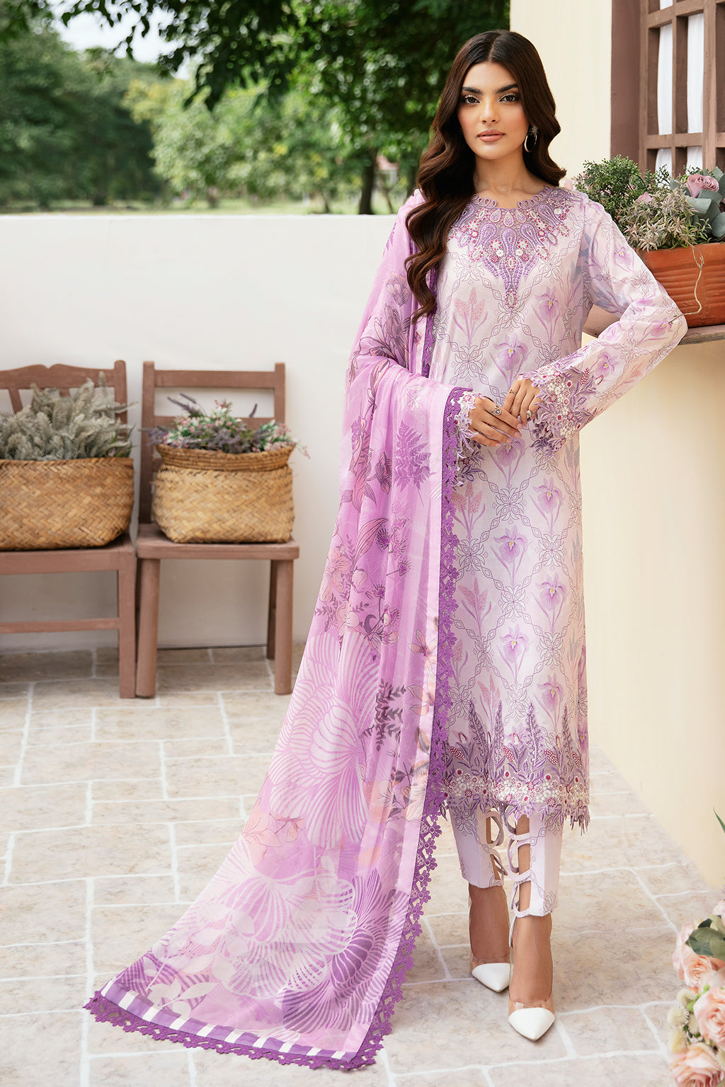Ramsha | Rangrez Lawn Collection | N-504 - Designer Dress with Intricate embroidery and embellishments. Shop elegent wedding dress at Maria Faisal.