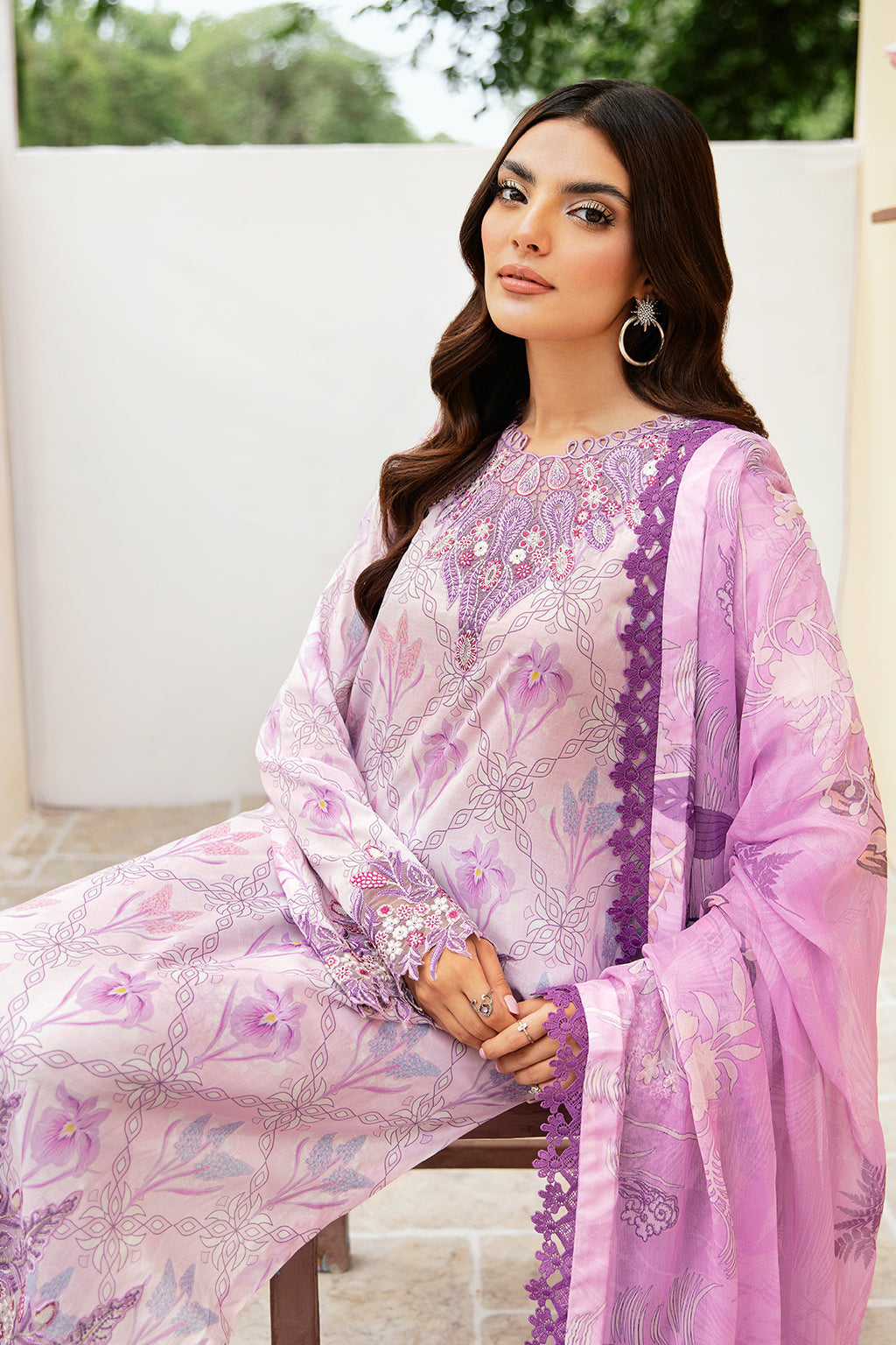 Ramsha | Rangrez Lawn Collection | N-504 - Designer Dress with Intricate embroidery and embellishments. Shop elegent wedding dress at Maria Faisal.