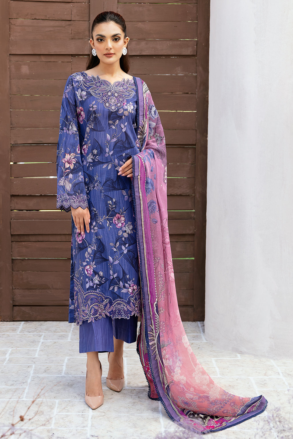 Ramsha | Rangrez Lawn Collection | N-509 - Designer Dress with Intricate embroidery and embellishments. Shop elegent wedding dress at Maria Faisal.