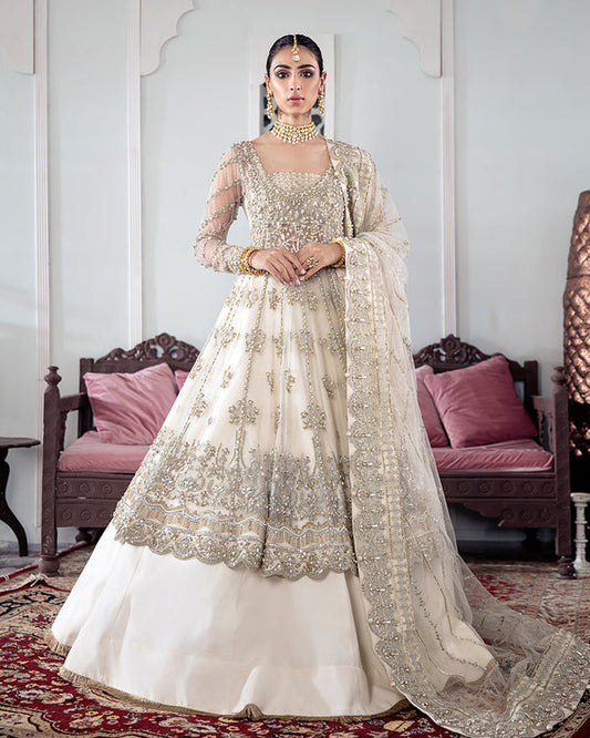 Gulaal | Wedding Formals | MEERAL EMBROIDERED NET 3-PIECE SUIT WS-22 - Designer Dress with Intricate embroidery and embellishments. Shop elegent wedding dress at Maria Faisal.