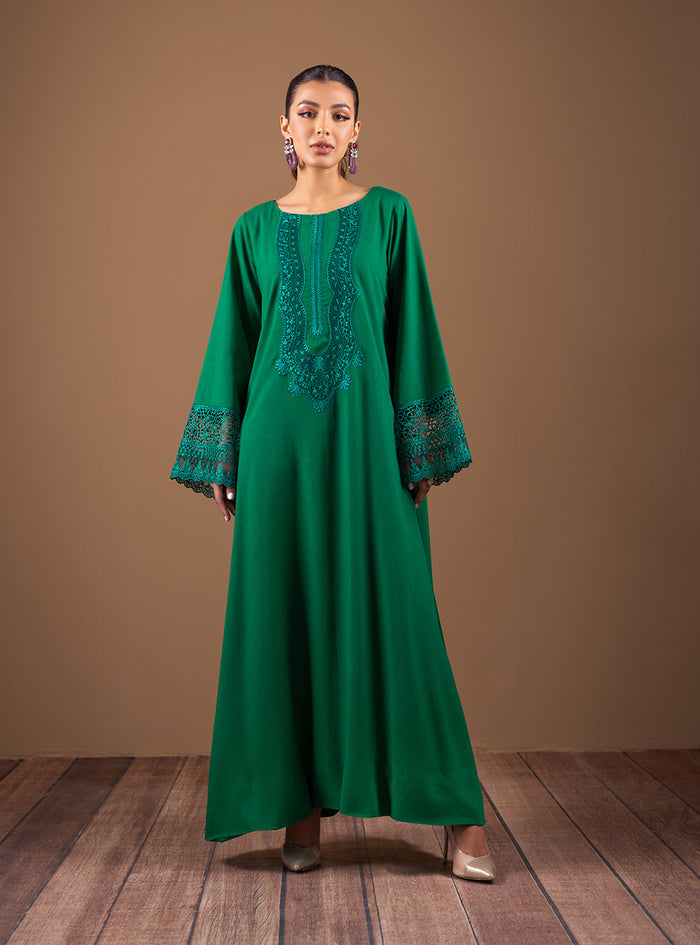 Zainab Chottani | The Kaftan Edit | Ethereal Emerald - Formal Dress - available at Maria Faisal in UK and USA.
