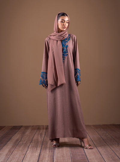 Zainab Chottani | The Kaftan Edit | Captivating Coffee - Formal Dress - available at Maria Faisal in UK and USA.