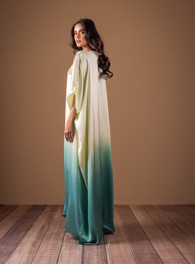 Zainab Chottani | The Kaftan Edit | Aqua Flame - Formal Dress - available at Maria Faisal in UK and USA.