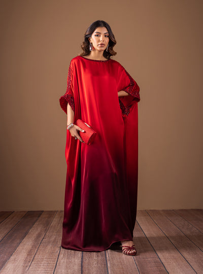 Zainab Chottani | The Kaftan Edit | Flickering Flame - Formal Dress - available at Maria Faisal in UK and USA.