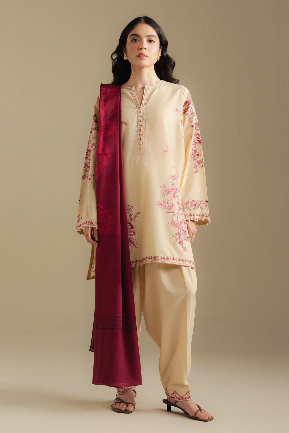 Zara Shahjahan | Coco Winter 25 | Snowdrop-10A - Luxury Dress - available at Maria Faisal in UK and USA.