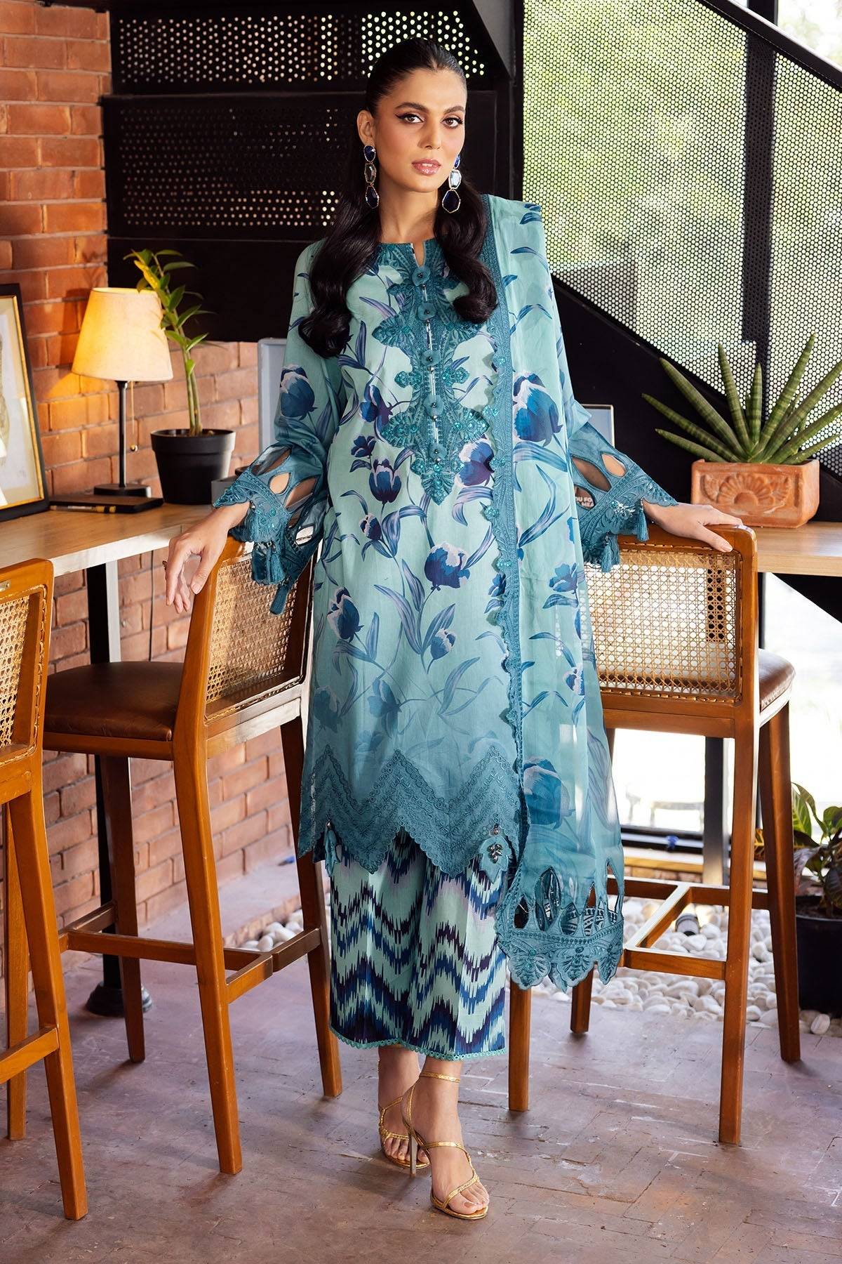 Nureh | Glam Girl Lawn | GL-08 by Maria Faisal - Registered Vendor of : Nureh - type : Ladies Clothes - 100% original wedding dresses