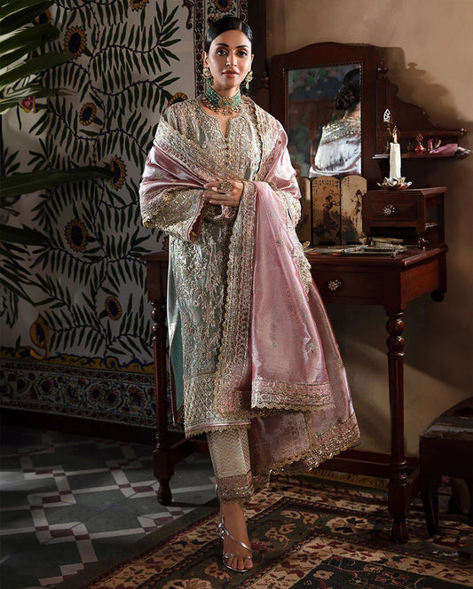 Mushq | Sunehri Lama Silk | Amaya - Formal Dress - available at Maria Faisal in UK and USA.