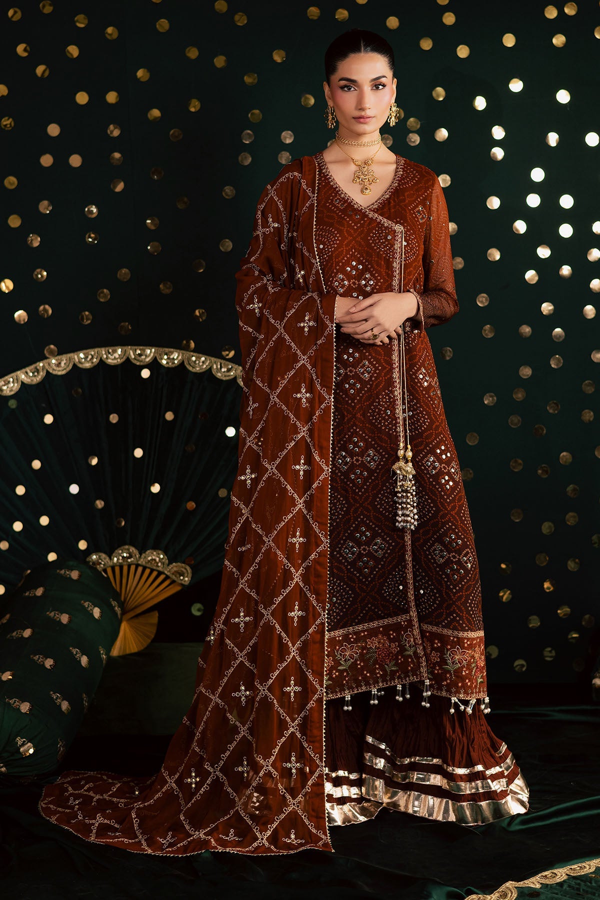 Nureh | Mukeshkari Formals | MK-19 - Formal Dress - available at Maria Faisal in UK and USA.