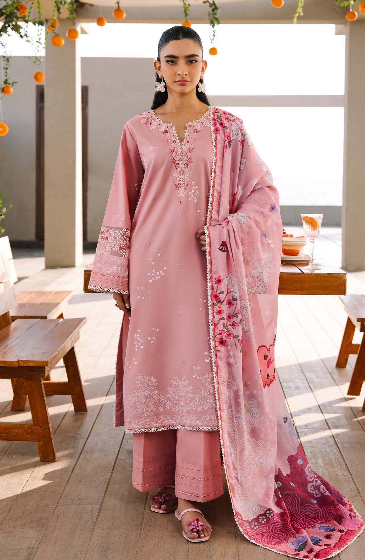 Seran | Afsanah Lawn | Ziva - Luxury Dress - available at Maria Faisal in UK and USA.
