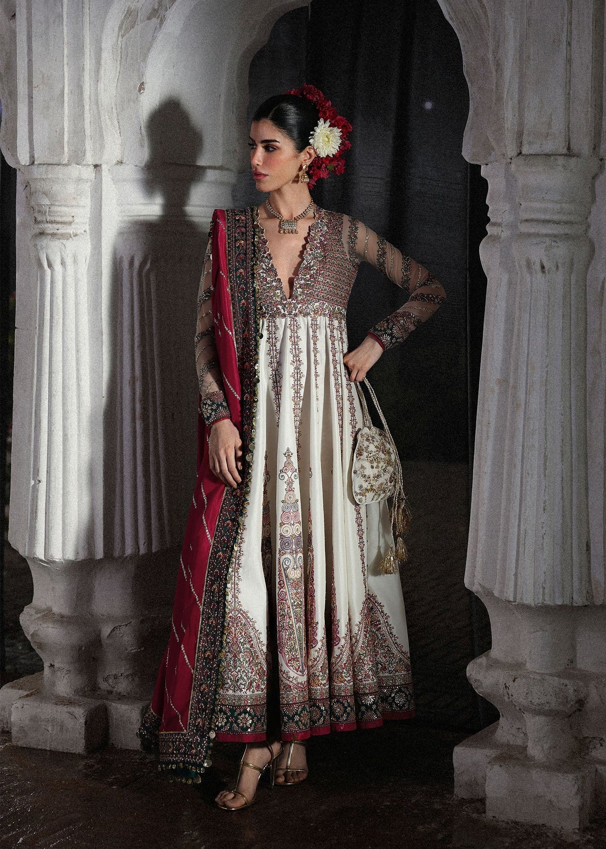 Hussain Rehar | Festive Eid Collection 26 | Madhu Bala - Formal Dress - available at Maria Faisal in UK and USA.
