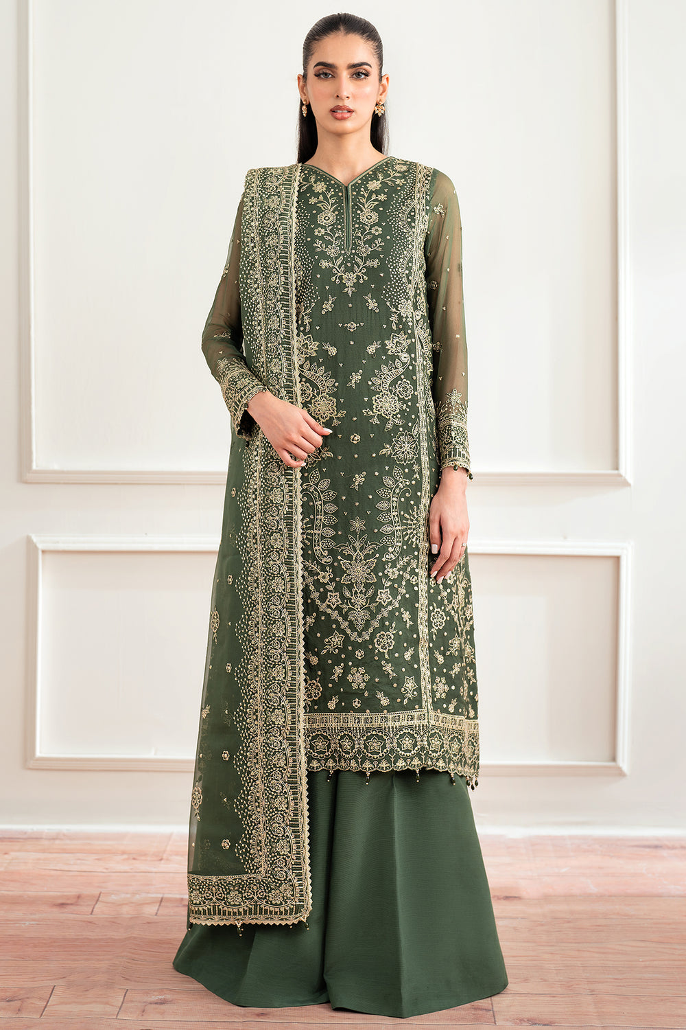 Farasha | Essence Formals 25 | Muted Moss - Ladies Clothes - Maria Faisal
