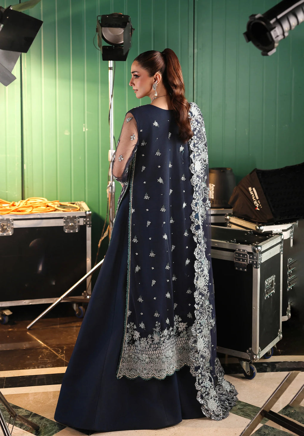 Elaf Premium | Stardom Formal Handwork 25 | ESH-06 SKYFALL - Formal Dress - available at Maria Faisal in UK and USA.