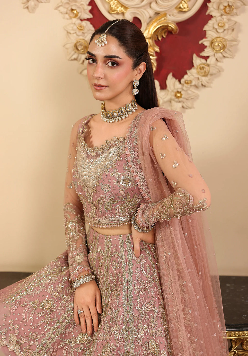 Elaf Premium | Stardom Formal Handwork 25 | ESH-02 GLAMOROUS - Formal Dress - available at Maria Faisal in UK and USA.