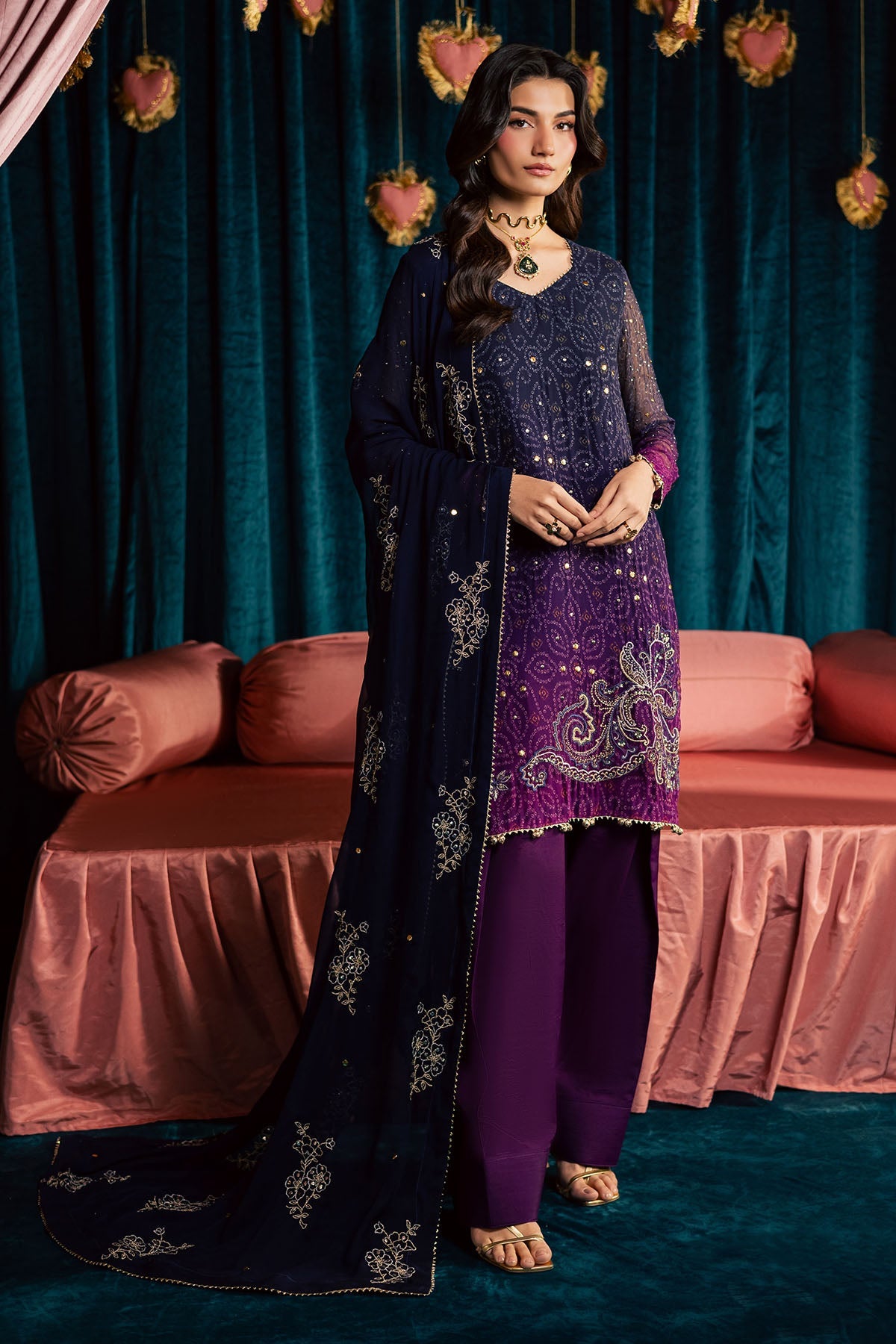 Nureh | Mukeshkari Formals | MK-23 - Formal Dress - available at Maria Faisal in UK and USA.