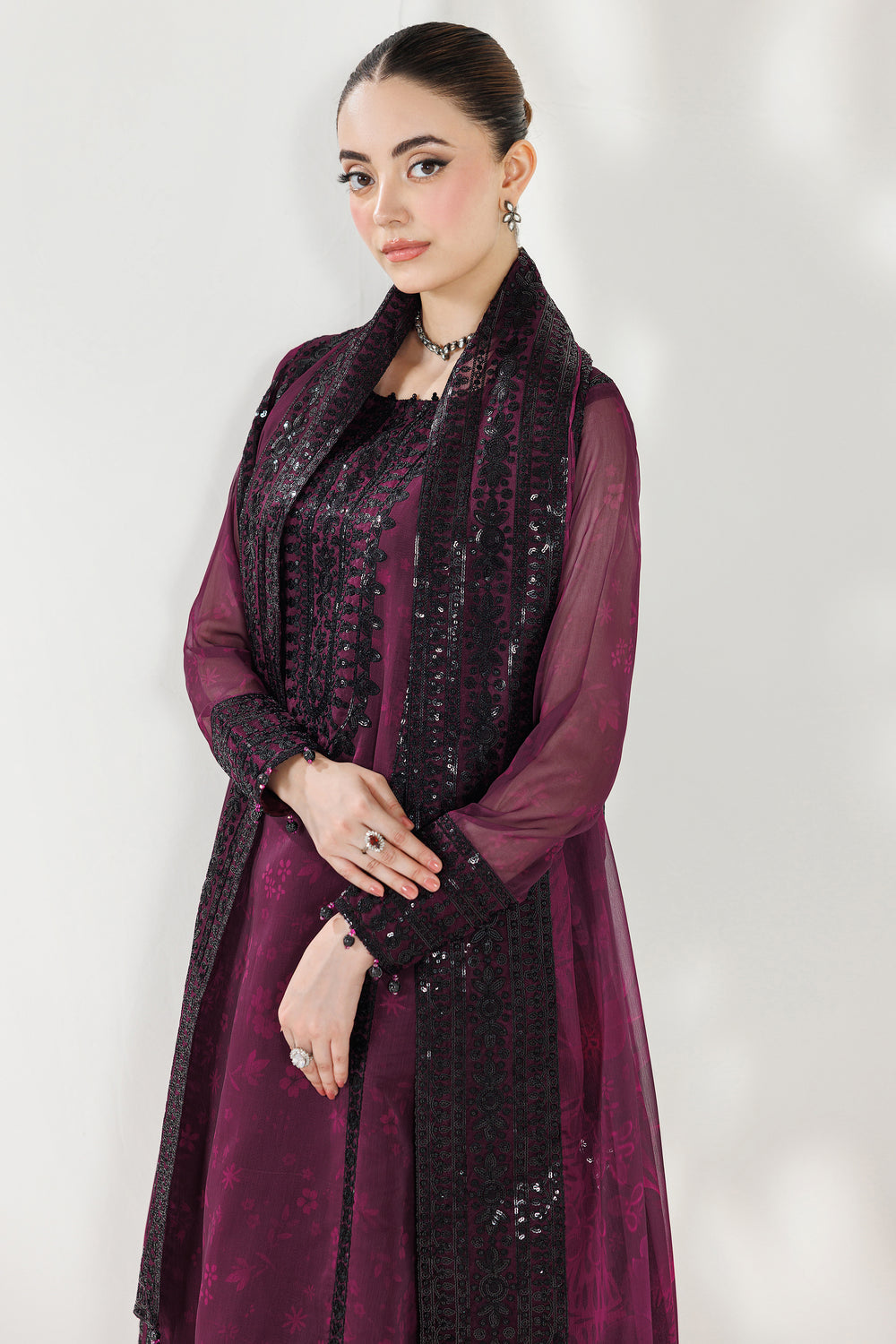 Farasha | Formals 26 | Violet Eclips - Formal Dress - available at Maria Faisal in UK and USA.