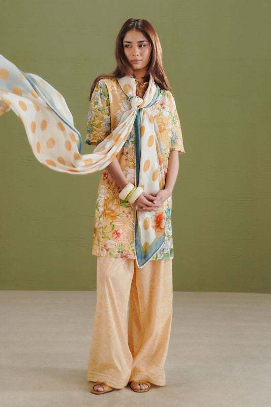 Zara Shahjahan | Coco Prints 26 | Elix-9B - Casual Dress - available at Maria Faisal in UK and USA.