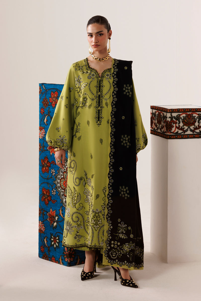 Qalamkar | Q Line Linen 26 | QLW-01 AMARAH - Luxury Dress - available at Maria Faisal in UK and USA.
