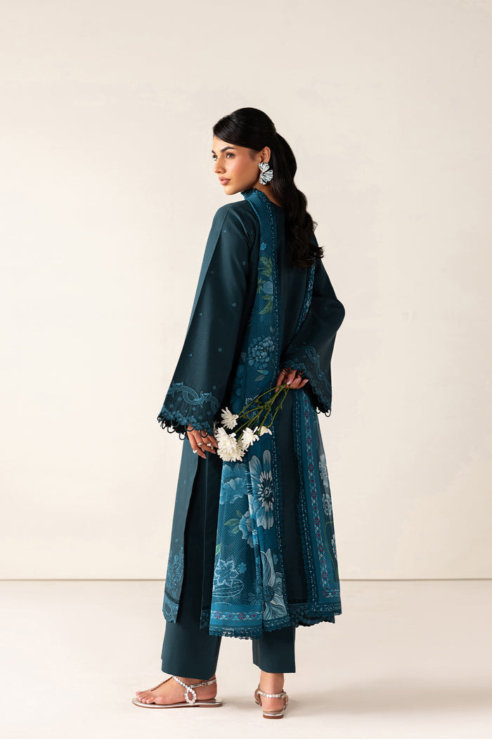 Farasha | Summer Melody 26 | Midnight Teal - Casual Dress - available at Maria Faisal in UK and USA.