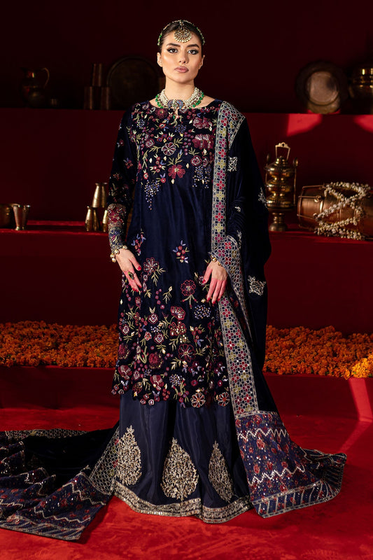Nureh | Maya Velvet | NW-93 - Formal Dress - available at Maria Faisal in UK and USA.