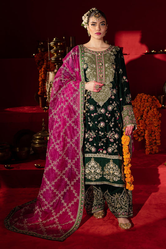Nureh | Maya Velvet | NW-88 - Formal Dress - available at Maria Faisal in UK and USA.