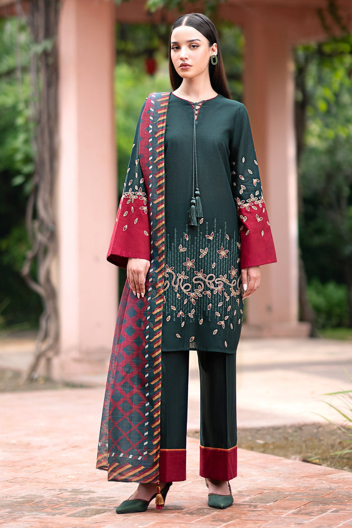 Jazmin | Winter Edition 24 | KHADDAR UW-0071 - Designer Dress with Intricate embroidery and embellishments. Shop elegent wedding dress at Maria Faisal.