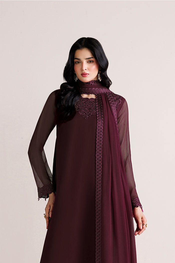 Farasha | Chiffon Essentials 26 | Oak Shadow - Formal Dress - available at Maria Faisal in UK and USA.