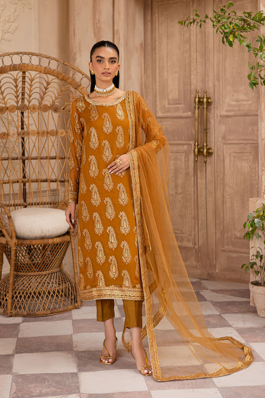 Batik | Zahay Festive Pret | Paisley Mustard by Maria Faisal - Registered Vendor of : Batik - type : Ladies Clothes - 100% original wedding dresses