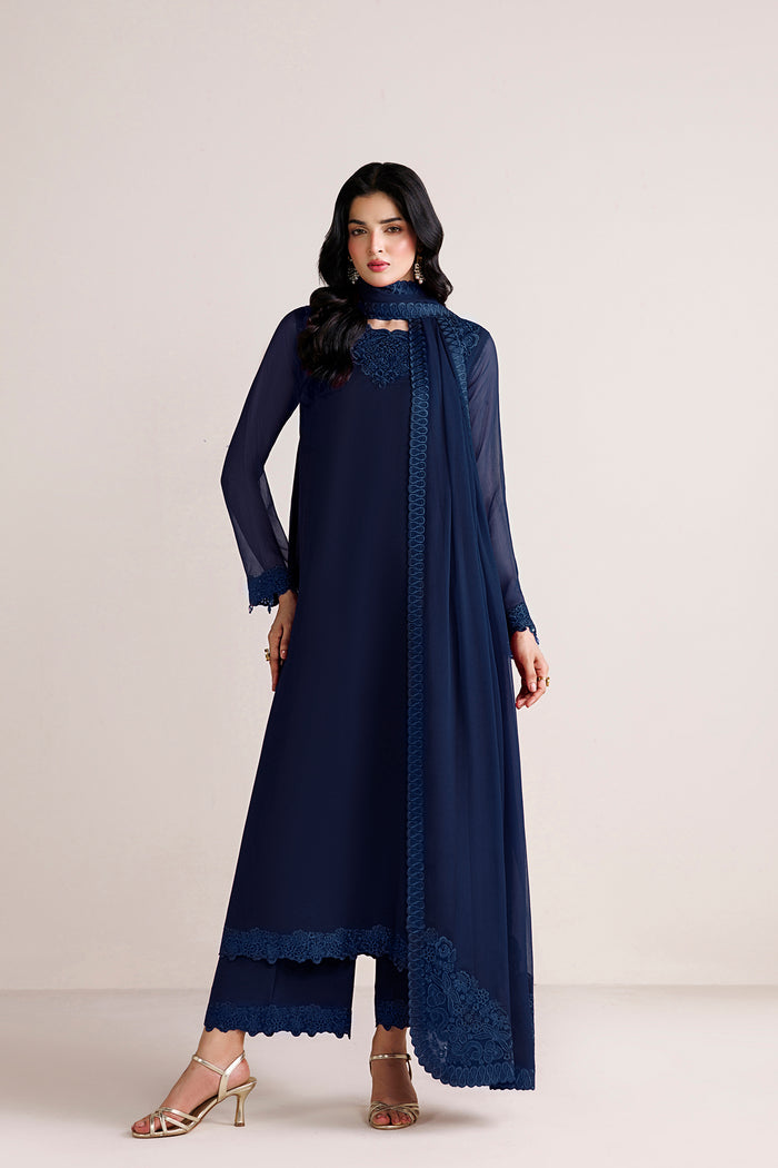 Farasha | Chiffon Essentials 26 | Sapphire Muse - Formal Dress - available at Maria Faisal in UK and USA.