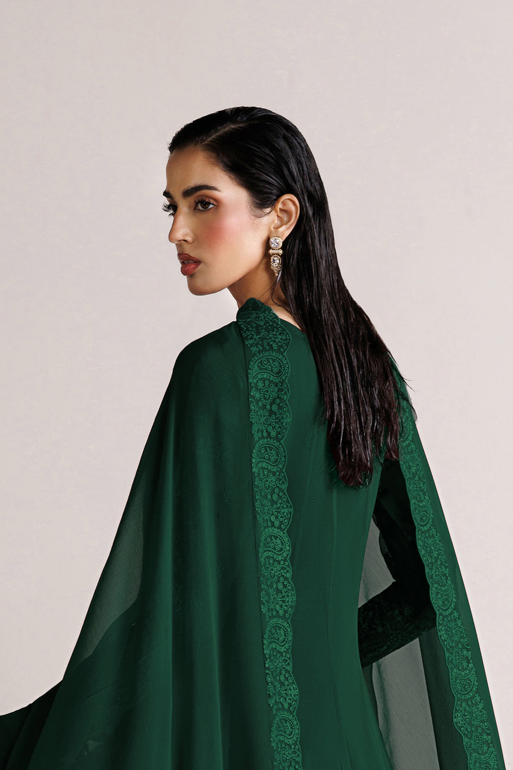 Farasha | Chiffon Essentials 26 | Jade Mosaic - Formal Dress - available at Maria Faisal in UK and USA.