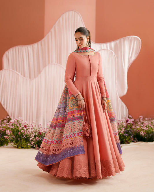 Faiza Saqlain | Roim Silk Edit | Muzn - Luxury Dress - available at Maria Faisal in UK and USA.