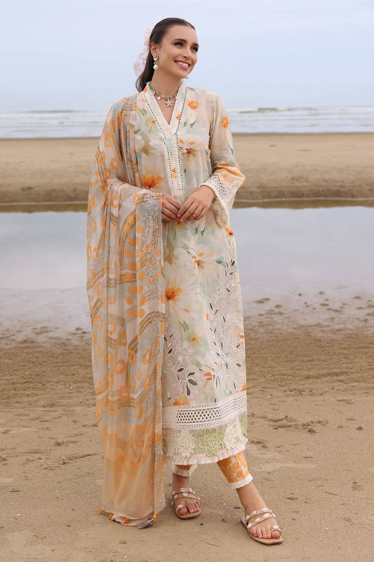 Nureh | Gardenia Embroidered Lawn 25 | NSG-169 by Maria Faisal - Registered Vendor of : Nureh - type : Ladies Clothes - 100% original wedding dresses