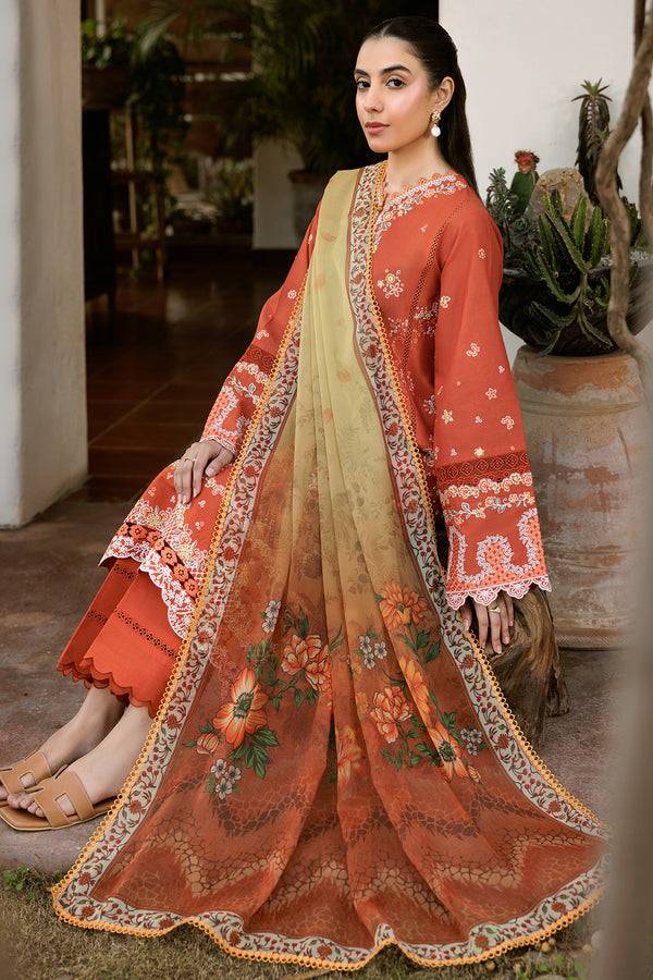 Farasha | Summer Weaves Embroidered Lawn | Orange Petal by Maria Faisal - Registered Vendor of : Farasha - type : Ladies Clothes - 100% original wedding dresses