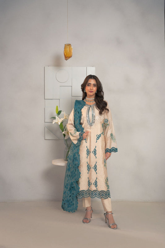 Fozia Khalid | Dilkash Festive Wear 25 | Rameen - Formal Dress - available at Maria Faisal in UK and USA.