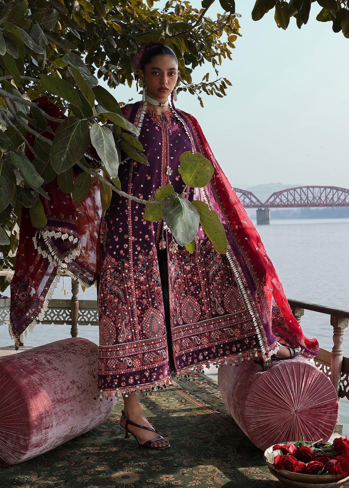 Hussain Rehar | Kalabagh Luxury Lawn 26 | Nihdi - Luxury Dress - available at Maria Faisal in UK and USA.