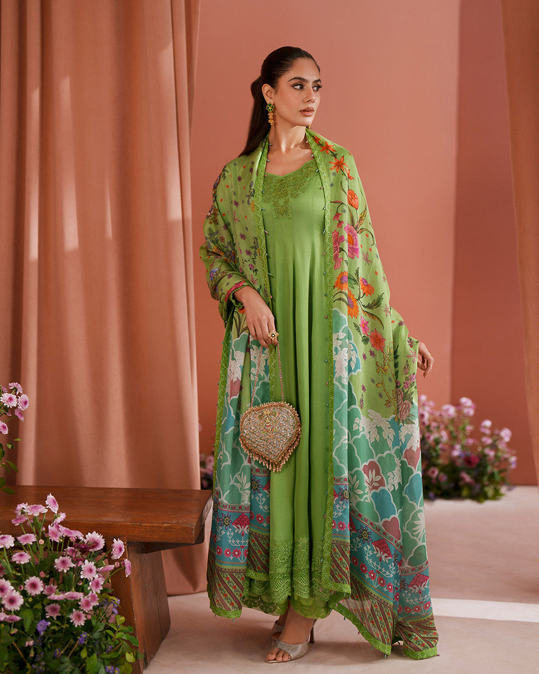 Faiza Saqlain | Roim Silk Edit | Gomana - Luxury Dress - available at Maria Faisal in UK and USA.
