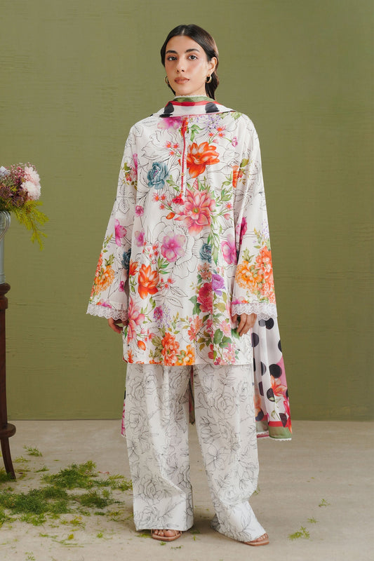 Zara Shahjahan | Coco Prints 26 | Elix-9A - Casual Dress - available at Maria Faisal in UK and USA.