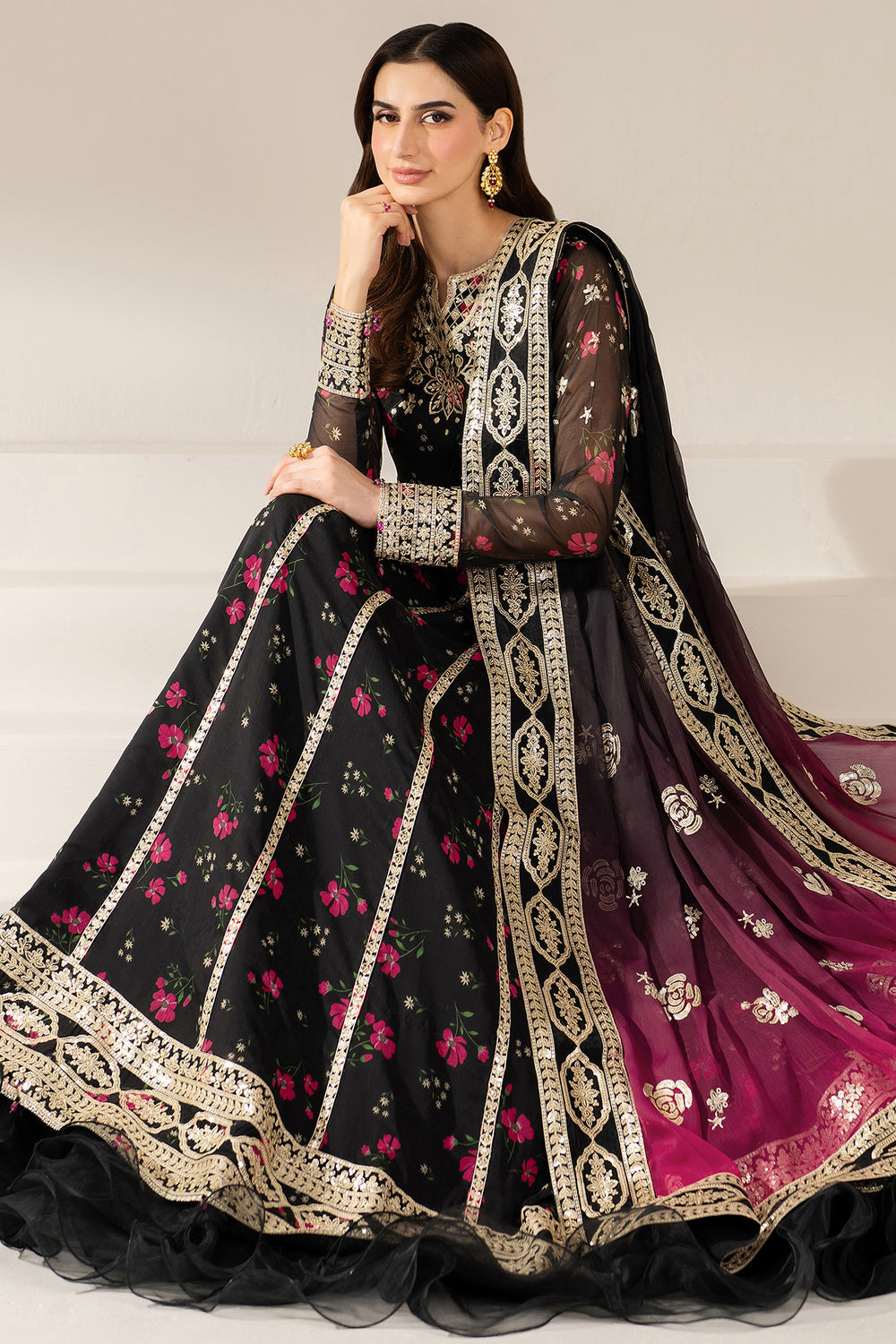 Farasha | Fiorella Formals | Fuchsia Night - Ladies Clothes - Maria Faisal