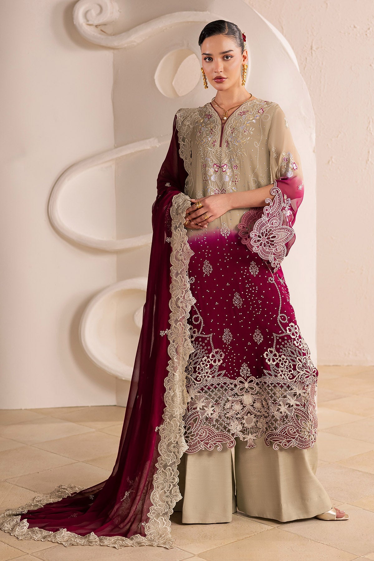 Nureh | Fancy Formal 26 | NP-775 - Formal Dress - available at Maria Faisal in UK and USA.