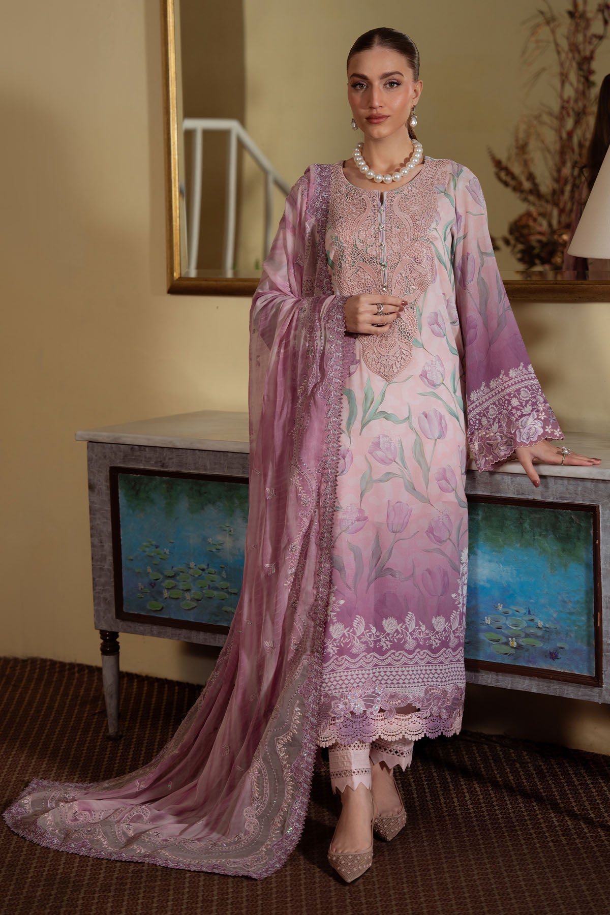 Nureh | Swiss Lawn | NS-159 - Luxury Dress - available at Maria Faisal in UK and USA.